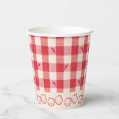 Clambake Lässig Seafood Cookout Abendessen Gingham Pappbecher (Rückseite)
