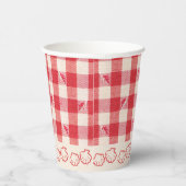 Clambake Lässig Seafood Cookout Abendessen Gingham Pappbecher (Rechts)