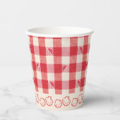 Clambake Lässig Seafood Cookout Abendessen Gingham Pappbecher (Vorderseite)