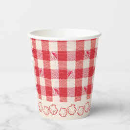 Clambake Lässig Seafood Cookout Abendessen Gingham Pappbecher