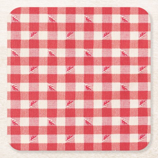 Clambake Lässig Seafood Party Gingham Kariert Rechteckiger Pappuntersetzer (Vorderseite)