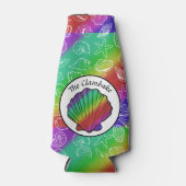 Clambake Name Rainbow Clam Shellfish Muster Flaschenkühler (Vorderseite)