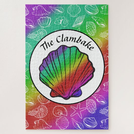 Clambake Rainbow Clam Shellfish Muster 20" x 30" Puzzle (Vertikal)