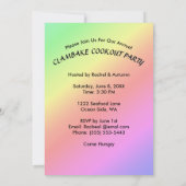 Clambake Rainbow Clam Shellfish Muster Cookout Einladung (Rückseite)