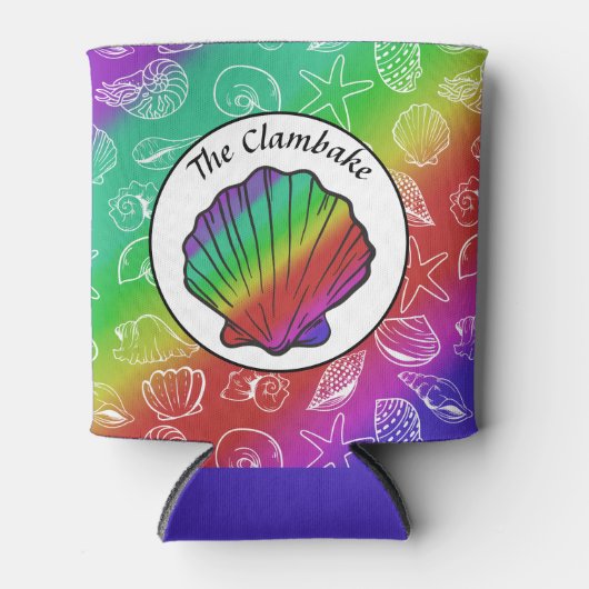 Clambake Rainbow Clam Shellfish Muster Dosenkühler (Vorderseite)