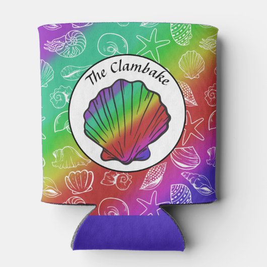 Clambake Rainbow Clam Shellfish Muster Dosenkühler (Rückseite)