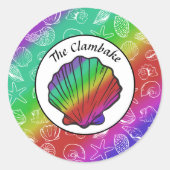 Clambake Rainbow Clam Shellfish Muster Runder Aufkleber (Vorderseite)