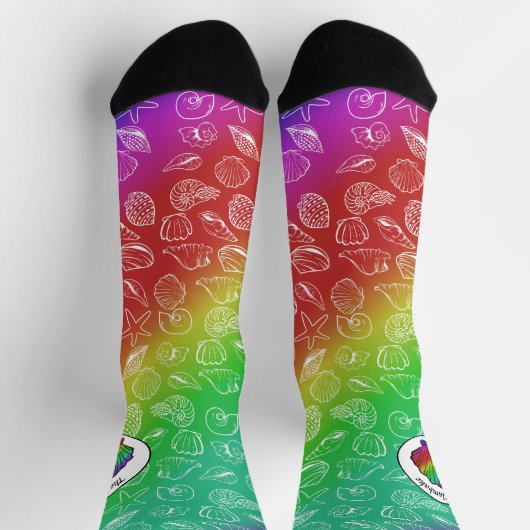 Clambake Rainbow Clam Shellfish Muster Socken (Oben)