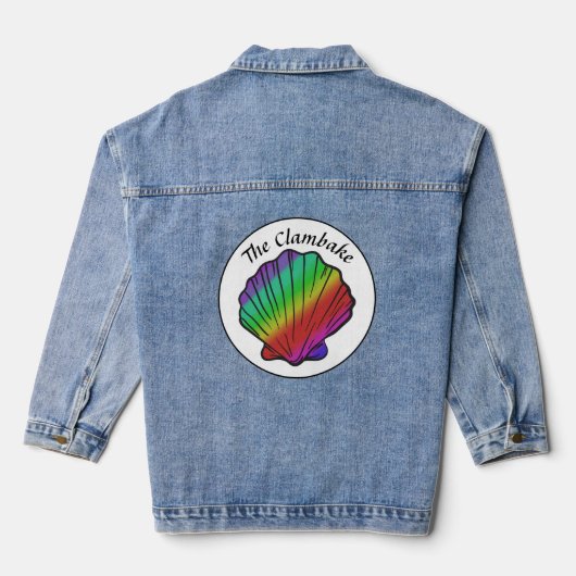 Clambake Rainbow Personalisiert Name Frauen Jeansjacke (Rückseite)