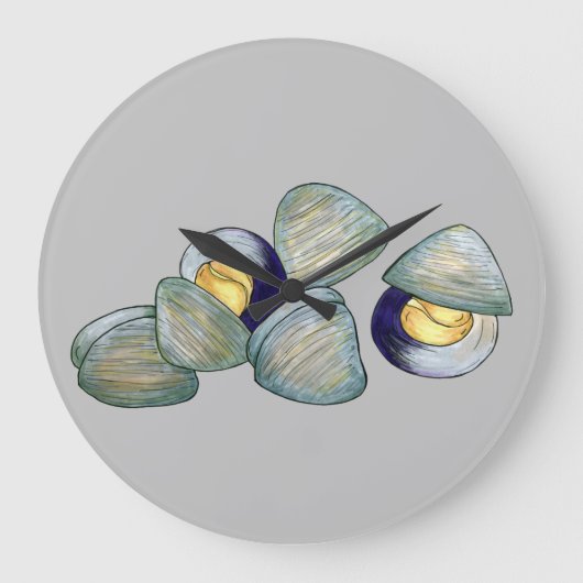 Clams Clambake Rhode Island New England Meeresfrüc Große Wanduhr (Vorderseite)