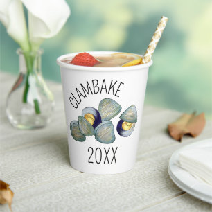 Clams Clambake Rhode Island New England Meeresfrüc Pappbecher