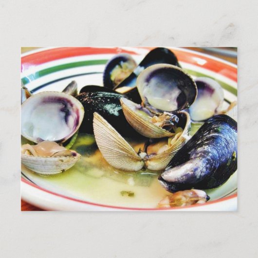 Clams Muscles Shellfish Food Postkarte (Vorderseite)