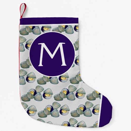 Clams Seafood Clambake Beach Ocean Clam Gravur Kleiner Weihnachtsstrumpf (Vorderseite)