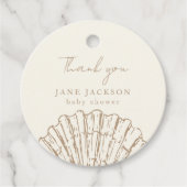 Clamshell Elegant Baby Shower Geschenkanhänger (Vorderseite)