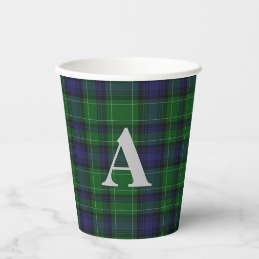 Clan Abercrombie Kariert Mit Monogramm Pappbecher (Vorderseite)