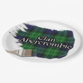 Clan Abercrombie Scottish Tartan Paint Brush Pappteller (Schrägansicht)