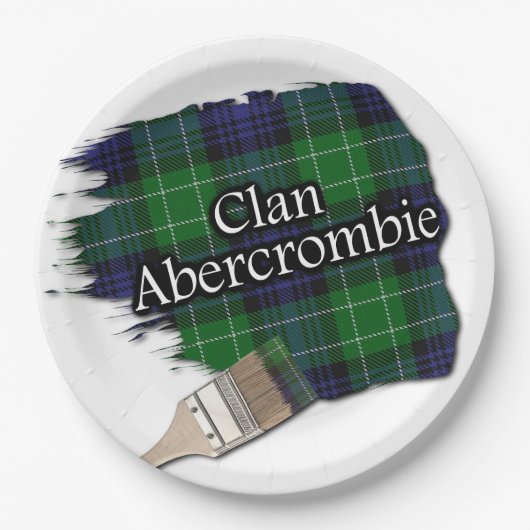 Clan Abercrombie Scottish Tartan Paint Brush Pappteller (Vorderseite)