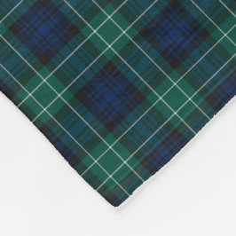 Clan Abercrombie Tartan Blau und Grün Kariert Fleecedecke