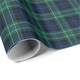 Clan Abercrombie Tartan Green und Blue Kariert Geschenkpapier