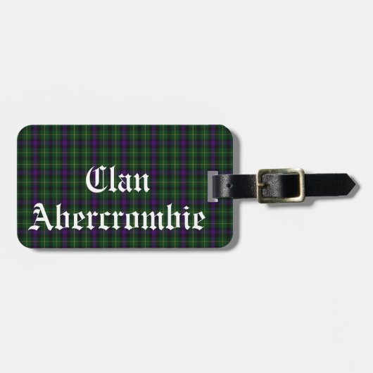 Clan Abercrombie Tartan individuell anpassbar Gepäckanhänger (Vorderseite horizontal)