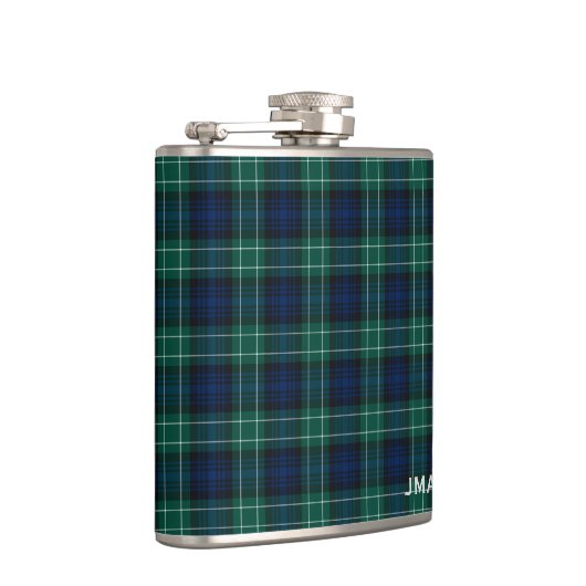 Clan Abercrombie Tartan Mit Monogramm Flachmann (Rechts)