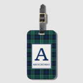 Clan Abercrombie Tartan Mit Monogramm Gepäckanhänger (Vorderseite Vertikal)
