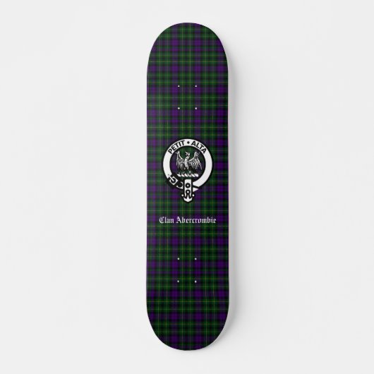 Clan Abercrombie Tartan & Wappen Skateboard (Vorne)
