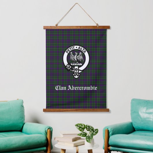 Clan Abercrombie Tartan & Wappen Wandteppich Mit Holzrahmen (Wohnzimmer)