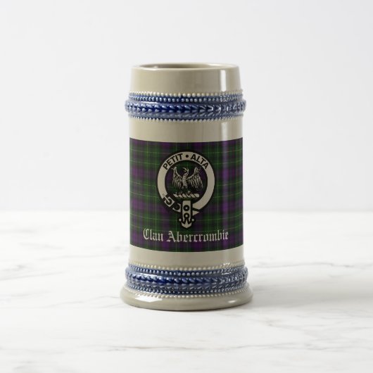 Clan Abercrombie Wappen Abzeichen & Tartan Custom Bierglas (Mittel)