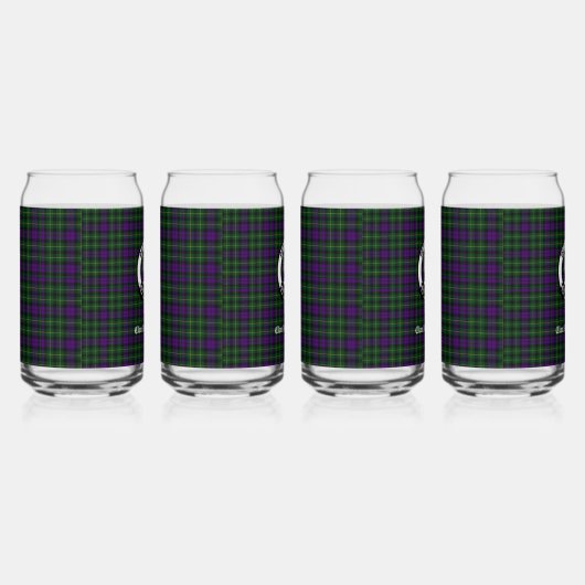 Clan Abercrombie Wappen Abzeichen & Tartan Dosenglas (Rechts)