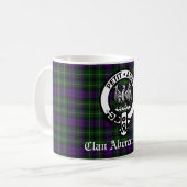 Clan Abercrombie Wappen Abzeichen & Tartan Kaffeetasse (Vorderseite Links)