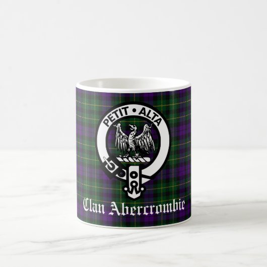 Clan Abercrombie Wappen Abzeichen & Tartan Kaffeetasse (Mittel)