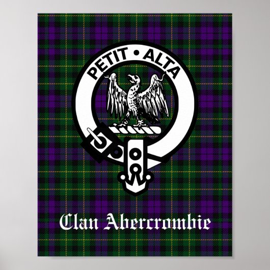 Clan Abercrombie Wappen Abzeichen & Tartan Poster (Vorne)