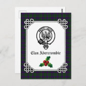 Clan Abercrombie Wappen Abzeichen & Tartan Postkarte (Vorne/Hinten)
