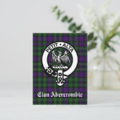 Clan Abercrombie Wappen Abzeichen & Tartan Postkarte (Stehend Vorderseite)
