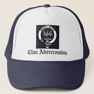 Clan Abercrombie Wappen Abzeichen und Tartan Truckerkappe