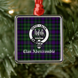 Clan Abercrombie-Wappen und Tartan Ornament Aus Metall