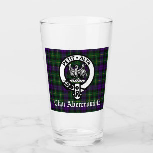 Clan Abercrombie-Wappenabzeichen & Tartan Glas