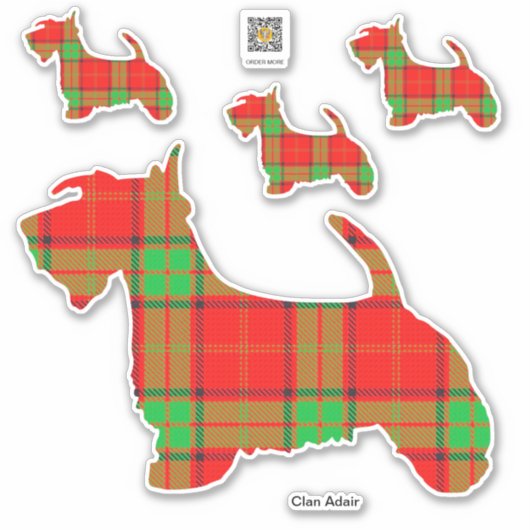 Clan Adair Scottie Sticker (Vorderseite)