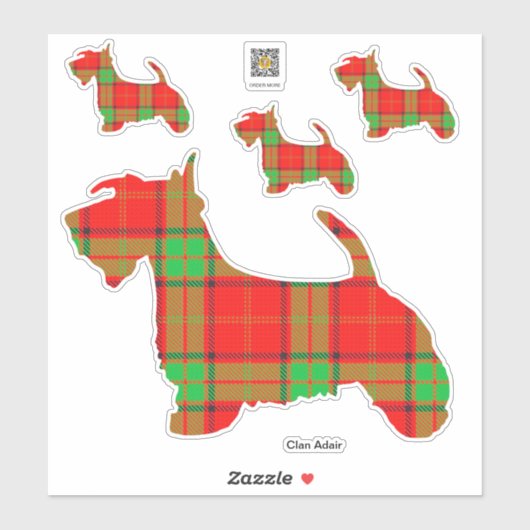 Clan Adair Scottie Sticker (Blatt)