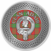 Clan Adair Wappen & Tartan Knot Aufkleber (Vorderseite)
