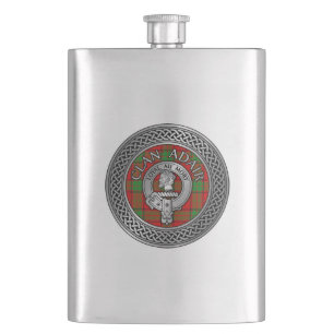 Clan Adair Wappen & Tartan Knot Flachmann