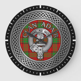 Clan Adair Wappen & Tartan Knot Große Wanduhr