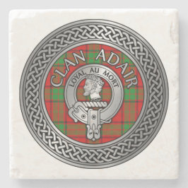 Clan Adair Wappen & Tartan Knot Steinuntersetzer