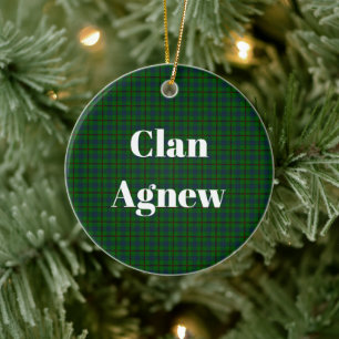 Clan Agnew Hunting Tartan Keramik Ornament