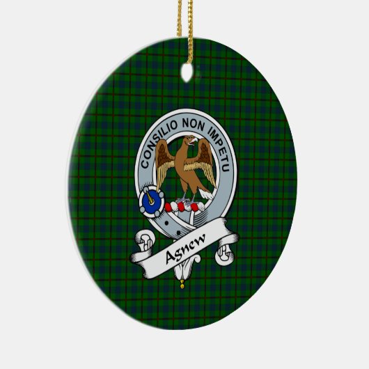 Clan Agnew Junting Abzeichen Tartan Kariert Keramik Ornament (Rechts)