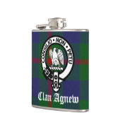 Clan Agnew Wappen Abzeichen und Tartan Flachmann (Links)