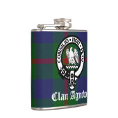 Clan Agnew Wappen Abzeichen und Tartan Flachmann (Rechts)