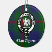 Clan Agnew Wappen Abzeichen und Tartan Keramik Ornament (Links)