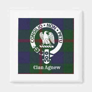 Clan Agnew Wappen Abzeichen und Tartan Magnet